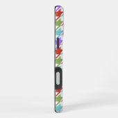 Hahnentritt-Multicolor+Weiß-Muster iPhone Hülle (Rechte Seite)