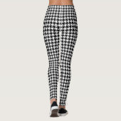 Hahnentritt-Muster Schwarz & Weiß Leggings (Rückseite)