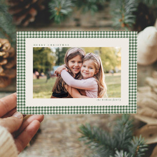 Hahnentritt-Rahmen grün drei Foto Weihnachten