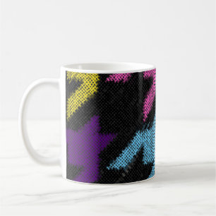 Hahnentritt: rauhe Leinwandimitation. Kaffeetasse