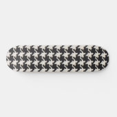 Hahnentritt Schwarz Weiß Muster Skateboard (Horizontal)