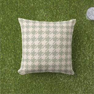 Hahnentrittmuster 2Wart Green+Cream Big Pattern Kissen