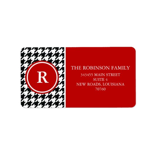 Hahnentrittmuster Adressaufkleber (Vorne)