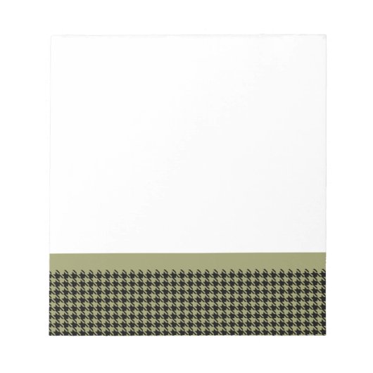 Hahnentrittmuster Avocado und Black Notizblock (Vorderseite)