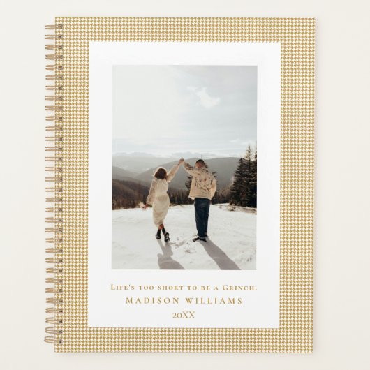 Hahnentrittmuster Aztec Gold Frame Foto Planer (Vorderseite)