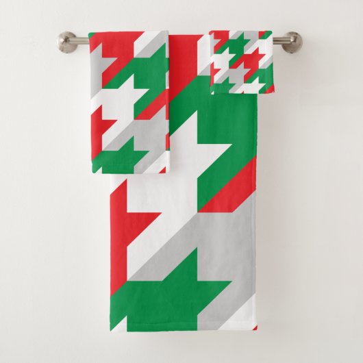 Hahnentrittmuster Badhandtuch Set (Insitu)