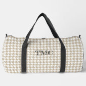 Hahnentrittmuster Beige weiße INITIALE Preppy Chic Duffle Bag (Vorderseite)