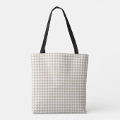 Hahnentrittmuster Beige weiße INITIALE Preppy Chic Tasche (Rückseite)