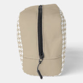 Hahnentrittmuster Beige weiße INITIALE Preppy Chic Waschbeutel (Rechts)