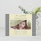 Hahnentrittmuster Birth Ankündigungen (Stehend Vorderseite)