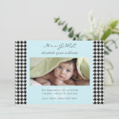 Hahnentrittmuster Birth Ankündigungen (Stehend Vorderseite)