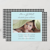 Hahnentrittmuster Birth Ankündigungen (Vorne/Hinten)