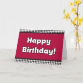 Hahnentrittmuster Birthday Card Karte (Gelbe Blume)