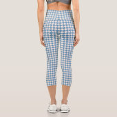 Hahnentrittmuster Blau+Creme Muster Capri Leggings (Rückseite)