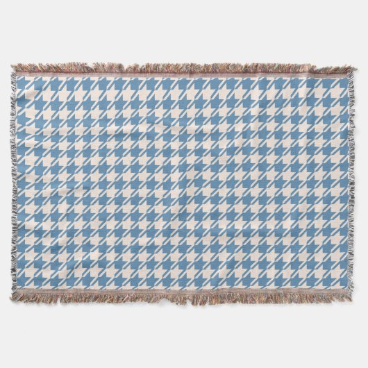 Hahnentrittmuster Blau+Creme Muster Decke (Vorderseite)