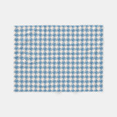 Hahnentrittmuster Blau+Creme Muster Fleecedecke (Vorderseite (Horizontal))