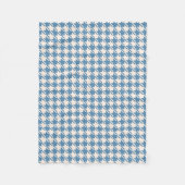 Hahnentrittmuster Blau+Creme Muster Fleecedecke (Vorderseite)