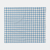 Hahnentrittmuster Blau+Creme Muster Fleecedecke (Vorderseite (Horizontal))