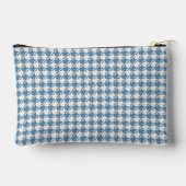 Hahnentrittmuster Blau+Creme Muster Zubehörtasche (Rückseite)
