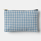 Hahnentrittmuster Blau+Creme Muster Zubehörtasche (Vorderseite)