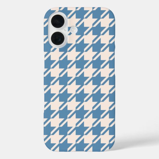 Hahnentrittmuster Blue + Cream Big Pattern Case-Mate iPhone Hülle (Rückseite)