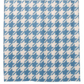 Hahnentrittmuster Blue + Cream Big Pattern Duschvorhang (Vorderseite)