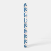 Hahnentrittmuster Blue + Cream Big Pattern iPhone 16 Hülle (Linke Seite)