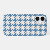Hahnentrittmuster Blue + Cream Big Pattern iPhone 16 Hülle (Rückseite (Horizontal))