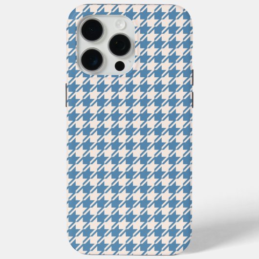Hahnentrittmuster Blue+Cream Rpt Muster Case-Mate iPhone Hülle (Rückseite)