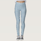 Hahnentrittmuster Blue+Cream Sml-Muster Leggings (Vorderseite)