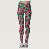 Hahnentrittmuster-Blume Leggings (Vorderseite)