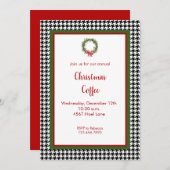 Hahnentrittmuster Border Christmas Einladung (Vorne/Hinten)