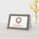 Hahnentrittmuster Border Holiday Grußkarte Karte (Gelbe Blume)