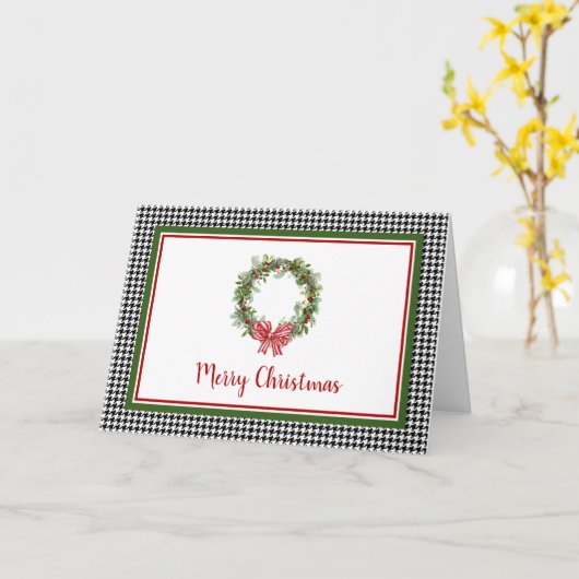 Hahnentrittmuster Border Holiday Grußkarte Karte (Gelbe Blume)