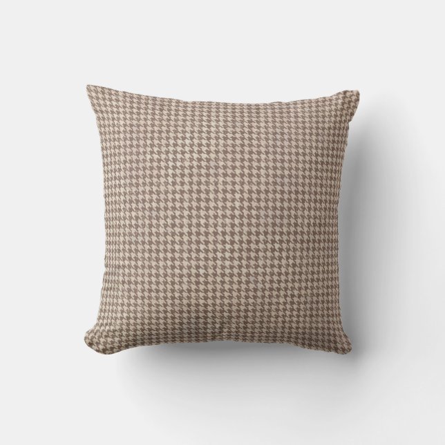 Hahnentrittmuster Brown Pattern Kissen (Vorderseite)