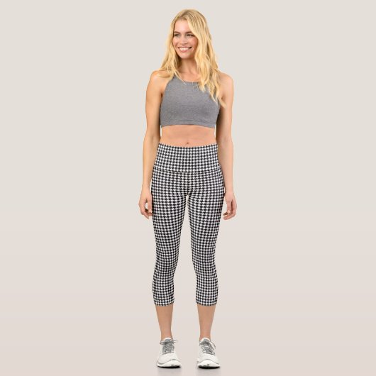 Hahnentrittmuster BW Sml Muster Capri Leggings (Vorderseite)
