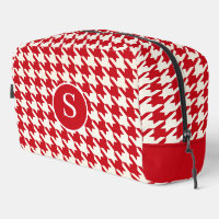 Hahnentrittmuster Cherry Red & White Toilettenbeut