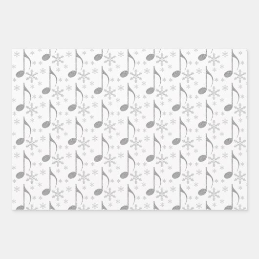 Hahnentrittmuster Chic Musical Notes Muster Geschenkpapier Set (Vorderseite 3)