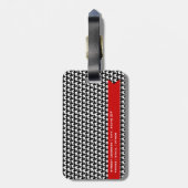 Hahnentrittmuster-Eule mit Gepäckanhänger (Rückseite vertikal)