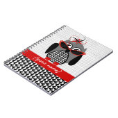 Hahnentrittmuster-Eulen-personalisiertes Notizbuch Notizblock (Linke Seite)