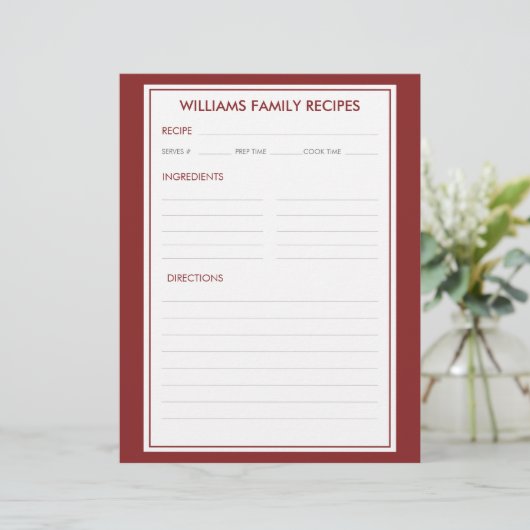 Hahnentrittmuster Familienname Beilage (Stehend Vorderseite)