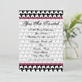 Hahnentrittmuster Fashion Einladung (Stehend Vorderseite)