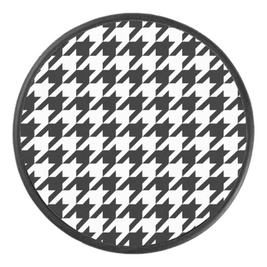 Hahnentrittmuster - fertigen Sie Hintergrund-Farbe Eishockey Puck (Vorderseite)