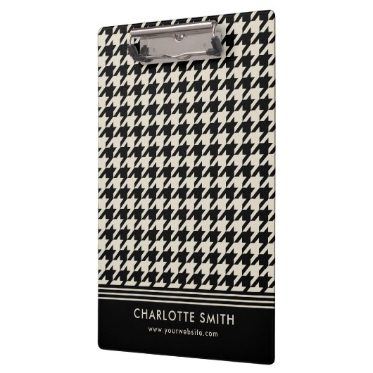 Hahnentrittmuster für Firmenlogo Schwarzweiß Klemmbrett (Links)