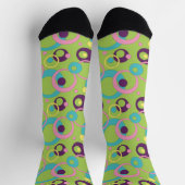 Hahnentrittmuster für Funky Green Circles Socken (Oben)