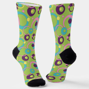 Hahnentrittmuster für Funky Green Circles Socken