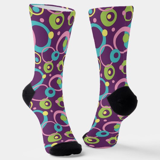 Hahnentrittmuster für Funky Lila Circles Socken (Gewinkelt)