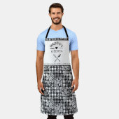 Hahnentrittmuster für klassische Schwarz-Weiß-Orna Schürze (Getragen)