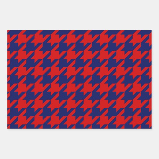 Hahnentrittmuster, Herringbone, Dot-DIY-Farben, Ro Geschenkpapier Set (Vorderseite)