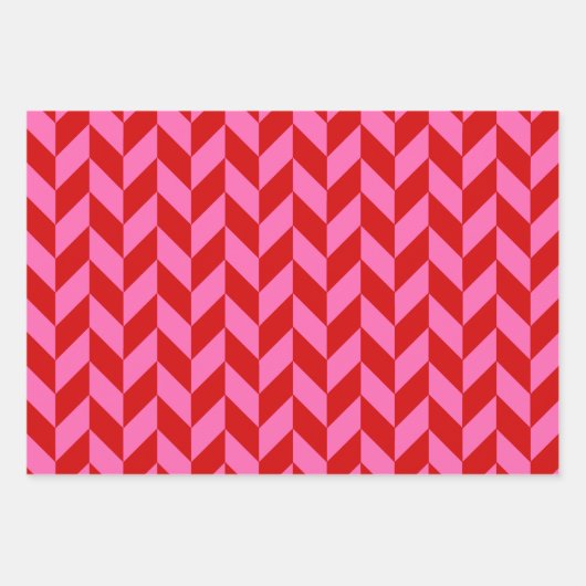 Hahnentrittmuster, Herringbone, Dot-DIY-Farben, ro Geschenkpapier Set (Vorderseite 2)